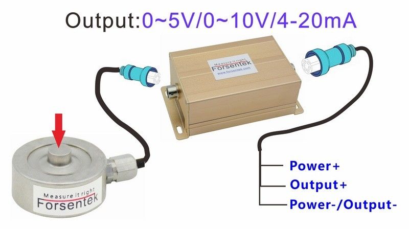 Compression type load cell 0-10V output by using load cell signal conditioner