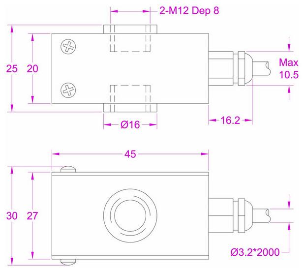 Compression tension load cell OMEGA Low profile universal