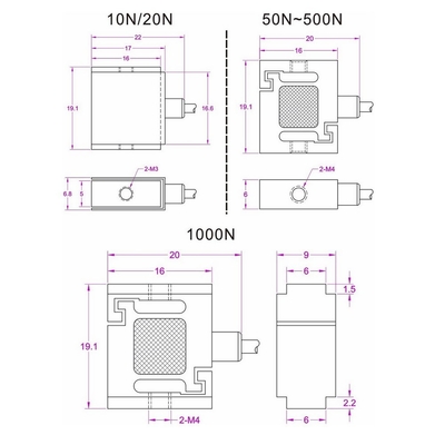 Miniature Push Pull Load Cell 1kg Micro Compression And Traction Load Cell 2kg