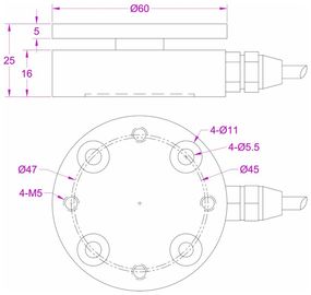 Compression and tension load cell flange mounted press force sensor