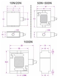 Miniature size S-type load cell 1kg tension and compression load cell 2kg