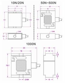 Micro tension load cell 50kg S-beam miniature force sensor 100 lb