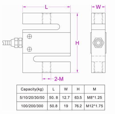 S-type tension load cell 5kg 10kg 20kg 50kg 100kg 200kg pull force sensor