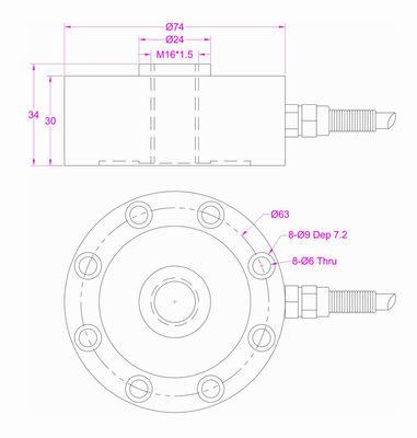 Pancake load cell 100kg compression load cell 1000N compression force sensor