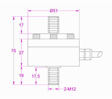 M12 Threaded Tension Sensor 20kN 10kN 5kN 3kN 2kN 1kN 500N Pull Force Measurement