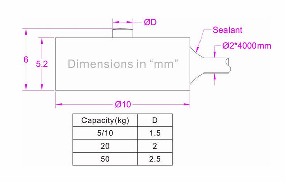Micro Load Cell 10lb 20lb 50lb 100lb Compression Force Measurement Transducer