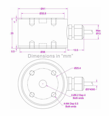 Flange Compression Load Cell 50lb 100lb 200 lbf 400lb 1klb 2klb 4.5klb Force Sensor