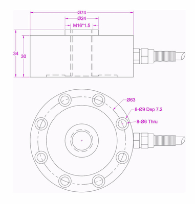 Compression Force Transducer 200lb 100lb 50lb Universal Pancake Load Cell