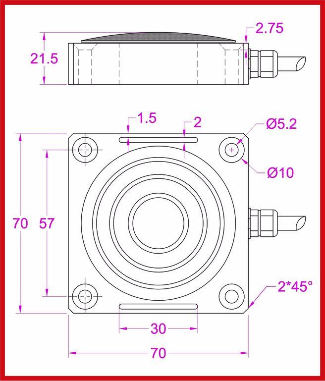 Pedal force sensor 1kN 2kN for car brake pedal force measurement