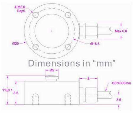 Miniature Press Load Cell 50N 100N 200N 500N 1kN 2kN Compression Force ...