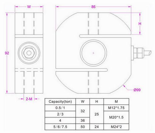 Pull Push Load Cell 75kN 50kN 30kN 20kN 10kN 5kN Tension Compression Sensor